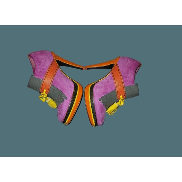 Cole Haan x NikeAir Kiltie Platform Stiletto Bootie Suede/Leather Women 7B - Picture 9 of 14